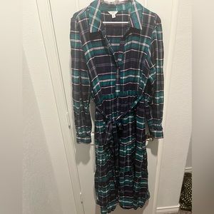 Plaid shirt dress